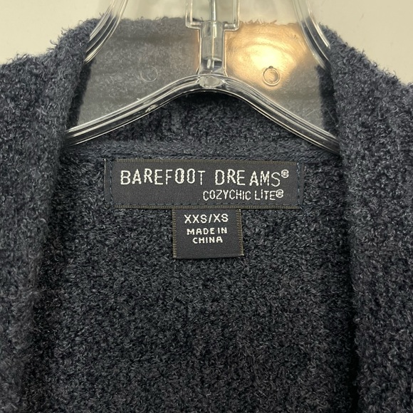 Barefoot Dreams CozyChic Lite Island Wrap Open Front Cardigan Sweater Blue 903 - Picture 5 of 15